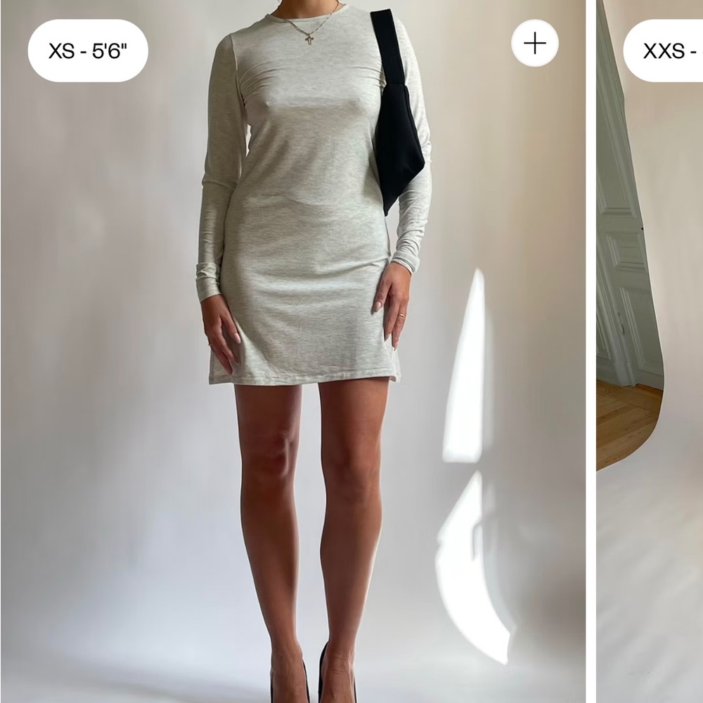 Djerf Ave Daily Long Sleeve Dress Grey Melange